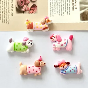 Cute Cartoon Dog Resin Flatback Cabochons For DIY Hair Accessories Phone Case Decoration Handmade Jewelry Making Crafts