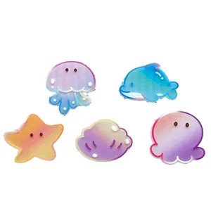 Große Acryl-Anhänger Ozean-Serie mit Delfin und Seestern für DIY-Haarspangen und Broschen.