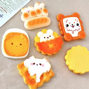 Macro view of assorted kawaii animal food resin charms for DIY hair accessories and craft