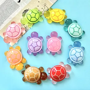 Vibrant and translucent colorful resin turtle figurines for DIY craft ornaments and decor