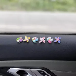 Juego de seis pegatinas decorativas de interior de coche con mini molino giratorio