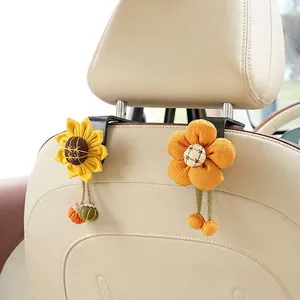 Cute cartoon flower car headrest hooks for back seat organization and interior decor