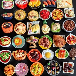 Verzameling realistische 3D-miniatuur koelkastmagneten voor Chinees eten en decoratie