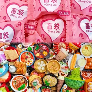 Simulatie Voedsel Koelkastmagneet Hars Blind Bag Creatieve Cartoon Dessert Keuken Decoratieve Magnetische Sticker Miniatuur Collectie