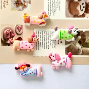 Cute colorful resin puppy dog flatback cabochons for DIY crafts and hair accessories