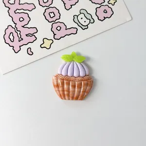 Detailed macro view of a cute lavender cupcake resin charm for DIY handmade crafts