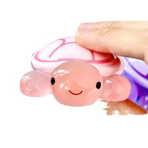 Giant pink luminous resin turtle ornament with a cute smiley face for home DIY decoration