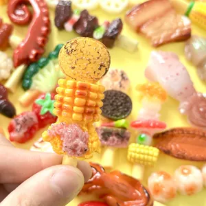 Détail d'un aimant de réfrigérateur réaliste en forme de brochette de maïs barbecue 3D