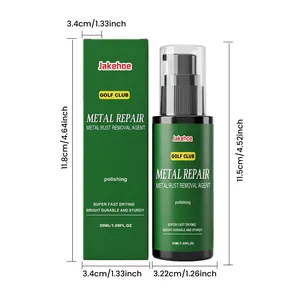 Detailed dimensions for Jakehoe golf club metal repair agent bottle and green box