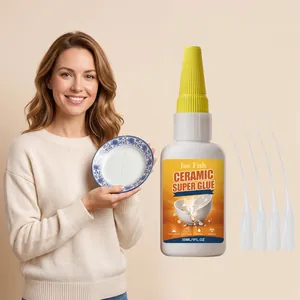 Colle forte Jue Fish pour céramique 30ml avec embouts pour réparer les assiettes