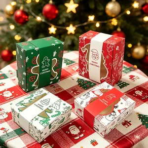 Boîtes à bonbons de Noël festives avec fenêtre PVC pour biscuits.