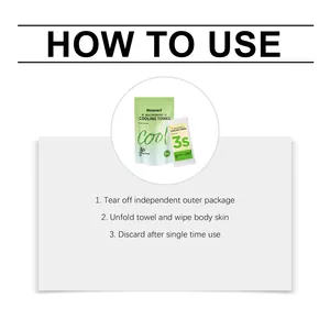 Instructions for using Hozonex multipurpose cooling towel showing a three-step guide