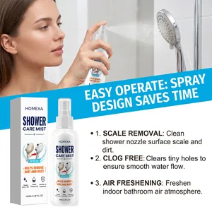 Powerful HOMEXA shower head care mist for effective scale removal and rust cleaning