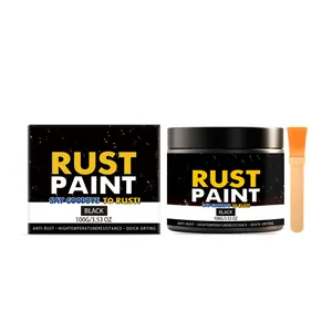 100g black rust paint kit with application brush for metal surface restoration
