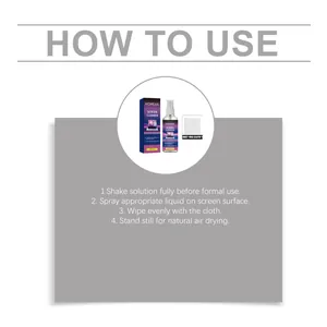 Detailed instruction guide showing how to use the HOMEXA screen cleaner kit for devices.