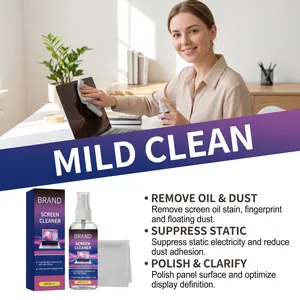 Professional 60ml screen cleaner spray kit for laptops and smartphones with microfiber cloth