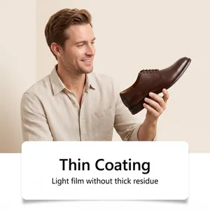 Detailed view of brown leather shoe with a thin coating of Brunizo restorer