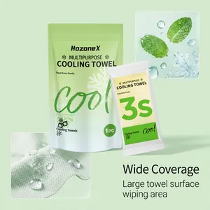 Close-up detail of HozoneX cooling towel fabric showing wide surface area coverage.