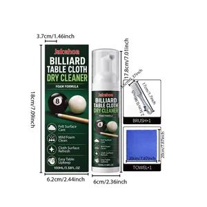 Detailed dimensions of Jakehoe billiard table cloth dry cleaner foam kit with accessories