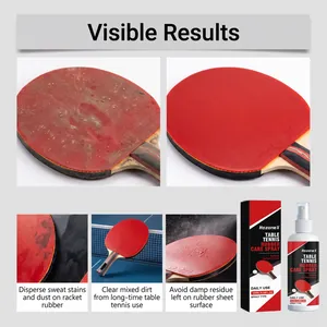 Detailed view showing cleaning effectiveness of HozoneX table tennis rubber care spray