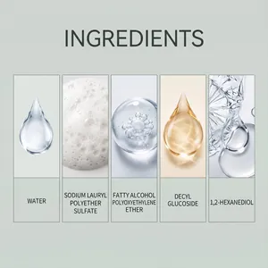 Detailed ingredient display of billiard table cloth dry cleaner with water and decyl glucoside