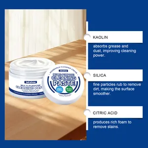 Detail view of JAKEHOE multi-purpose cleaning paste ingredients and active functions