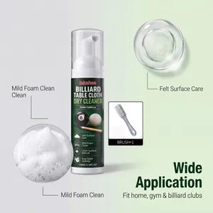 Close-up of billiard cloth cleaner foam and included cleaning brush detail