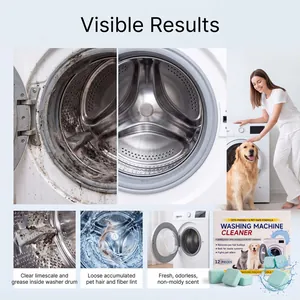 Deep cleaning washing machine tablets for removing odor, limescale, and pet hair buildup.