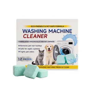 Eco-friendly pet-safe washing machine cleaner tablets for hair and odor removal 12pcs