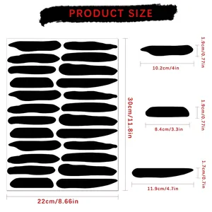 Dimensions des stickers muraux à rayures noires pour décoration intérieure