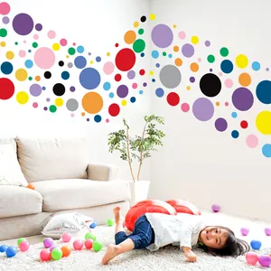 Multi-colored polka dot wall stickers for kids' bedroom and nursery wall decor