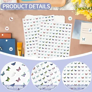 Detailweergave van waterdichte vlinderstickers met gemakkelijk los te trekken laag