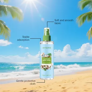 Vista dettagliata del flacone spray profumato al cocco JAYSUING per tessuti da 100ml.