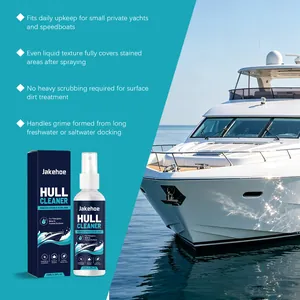 Nettoyant de coque Jakehoe en spray avec un yacht de luxe en mer en arrière-plan