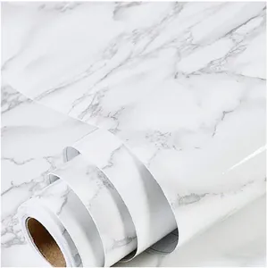Marmor Grau Weiß Tapete Küche Schrank Möbelrenovierung PVC Wasserdicht Selbstklebend Granit Aufkleber DIY Wandtattoo