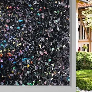 3D Halbmond Fensterfolie Sichtschutz Regenbogeneffekt Statisch Haftend Glasaufkleber Ohne Kleber Abnehmbare Dekorfolie