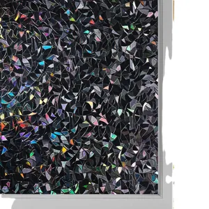 3D schwarze Fenster-Sichtschutzfolie mit Regenbogeneffekt und statischer Haftung