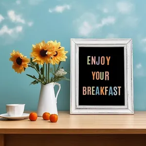 Detailed view of 2-inch colorful waterproof alphabet stickers on a picture frame