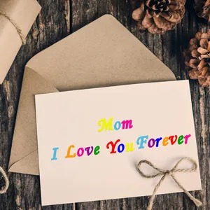 Vibrant multicolored DIY craft letters spelling I Love You Forever on a greeting card