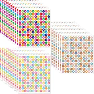 Waterproof Alphabet Number Round Dot Stickers Colorful DIY Decorative Labels For Scrapbooking Journaling Item Identification