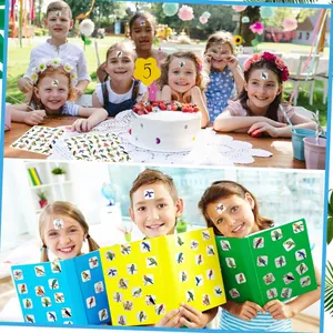 Kids using colorful hummingbird bird stickers for school projects and party decor