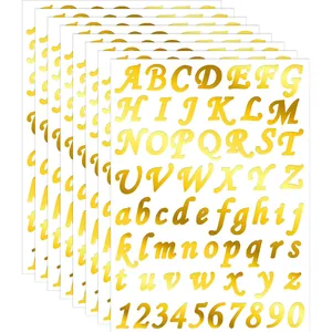 Premium gold alphabet and number sticker set for DIY mailbox signs and address markers