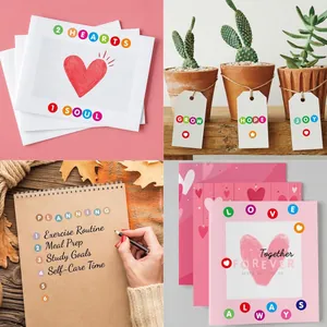 Usage scenarios for 0.5-inch waterproof alphabet dot stickers on cards and planners