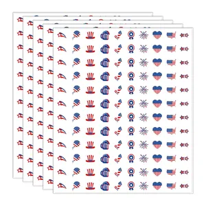 Mini pegatinas patrióticas con bandera estadounidense y corazón para el Día de la Independencia