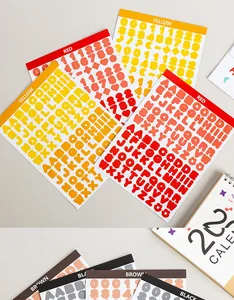 Set of colorful alphabet and number sticker sheets for creative DIY crafts and scrapbooking