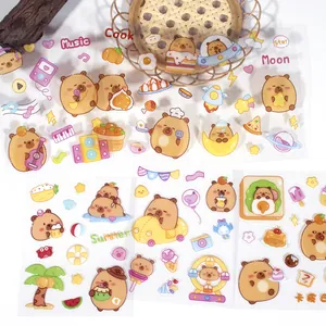 Cute Capybara Cartoon PET Stickers Waterproof DIY Decorative Decals For Journaling Scrapbooking Water Bottle Phone Case