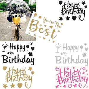 Detailed view of various Happy Birthday and You're The Best stickers in different colors