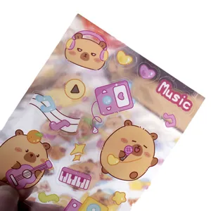 Cute cartoon capybara PET stickers for DIY scrapbooking and journal decoration