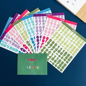 Colorful alphabet and number sticker sheets for scrapbooking and phone case decoration