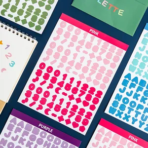 Palette-themed alphabet and number stickers for DIY phone cases and journaling